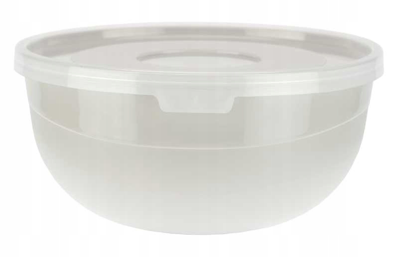 MISECZKA PLASTIKOWA Z POKRYWKĄ SZARY BEŻ 0,7L RAVI