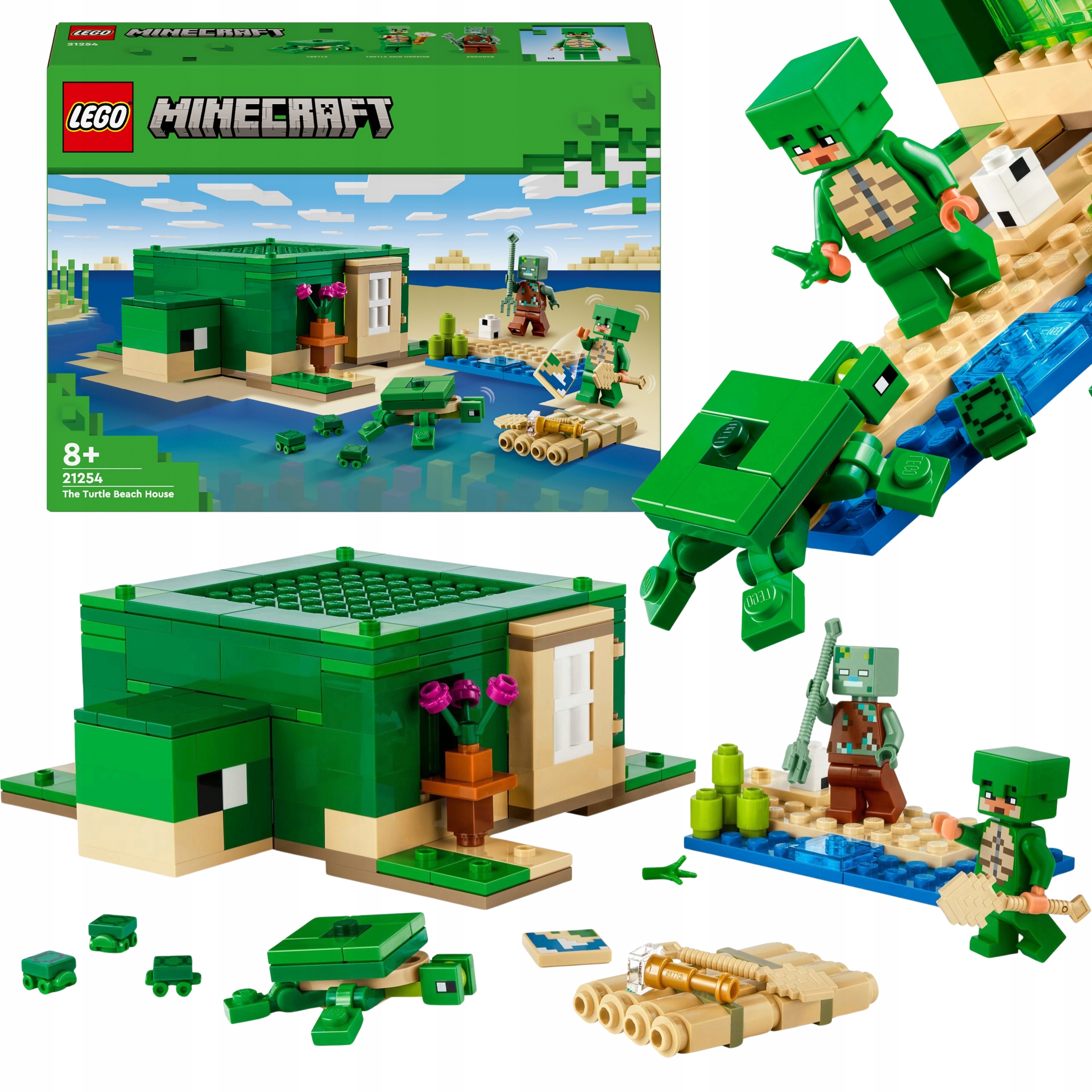 Lego Minecraft Zestaw Klocków Premium Domek Na Plaży Żółwi Duze