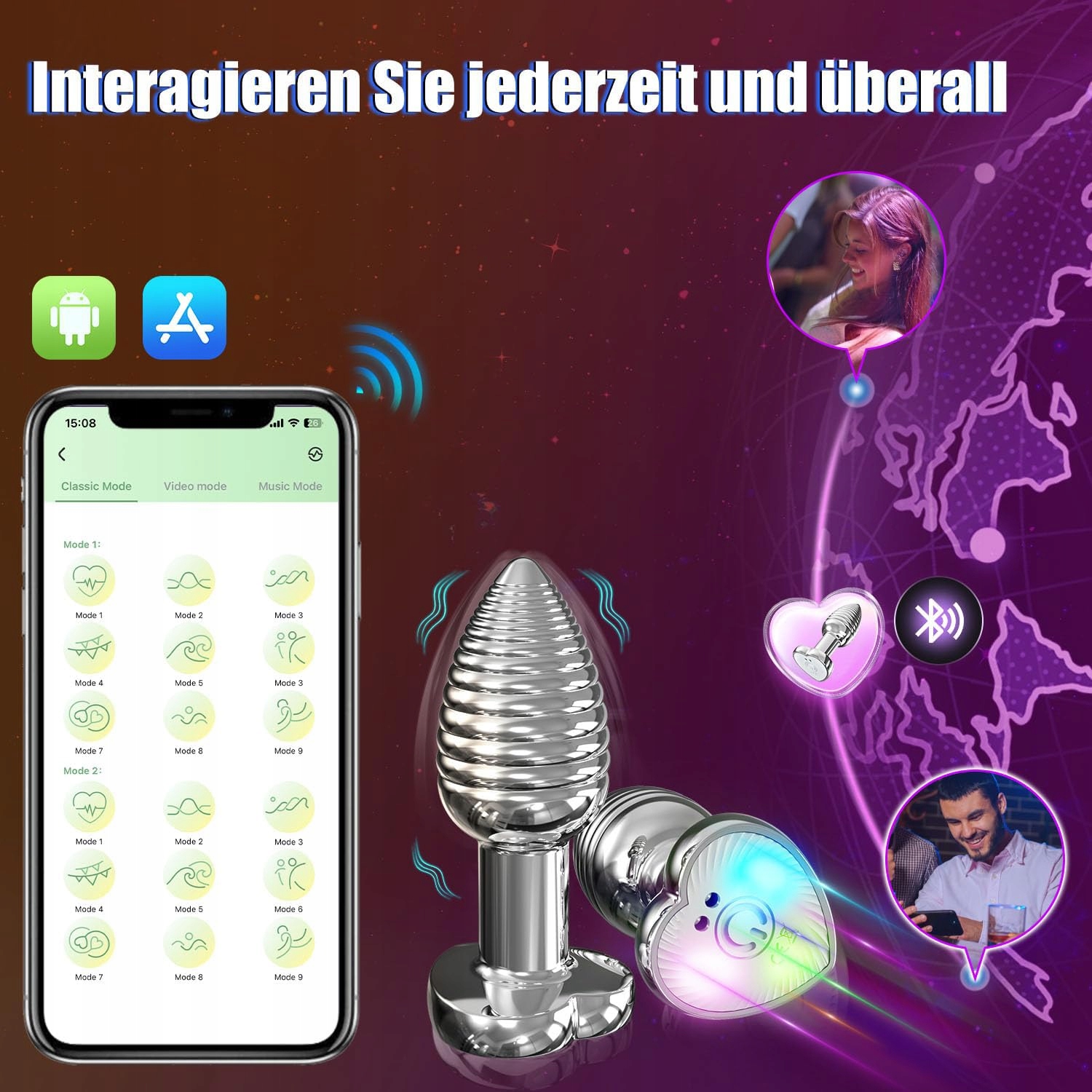 ANAL VIBRATOR Wibrator Analny Z 9 Trybami Wibracji Dla Kobiet I Mężczyzn — miniatura 3
