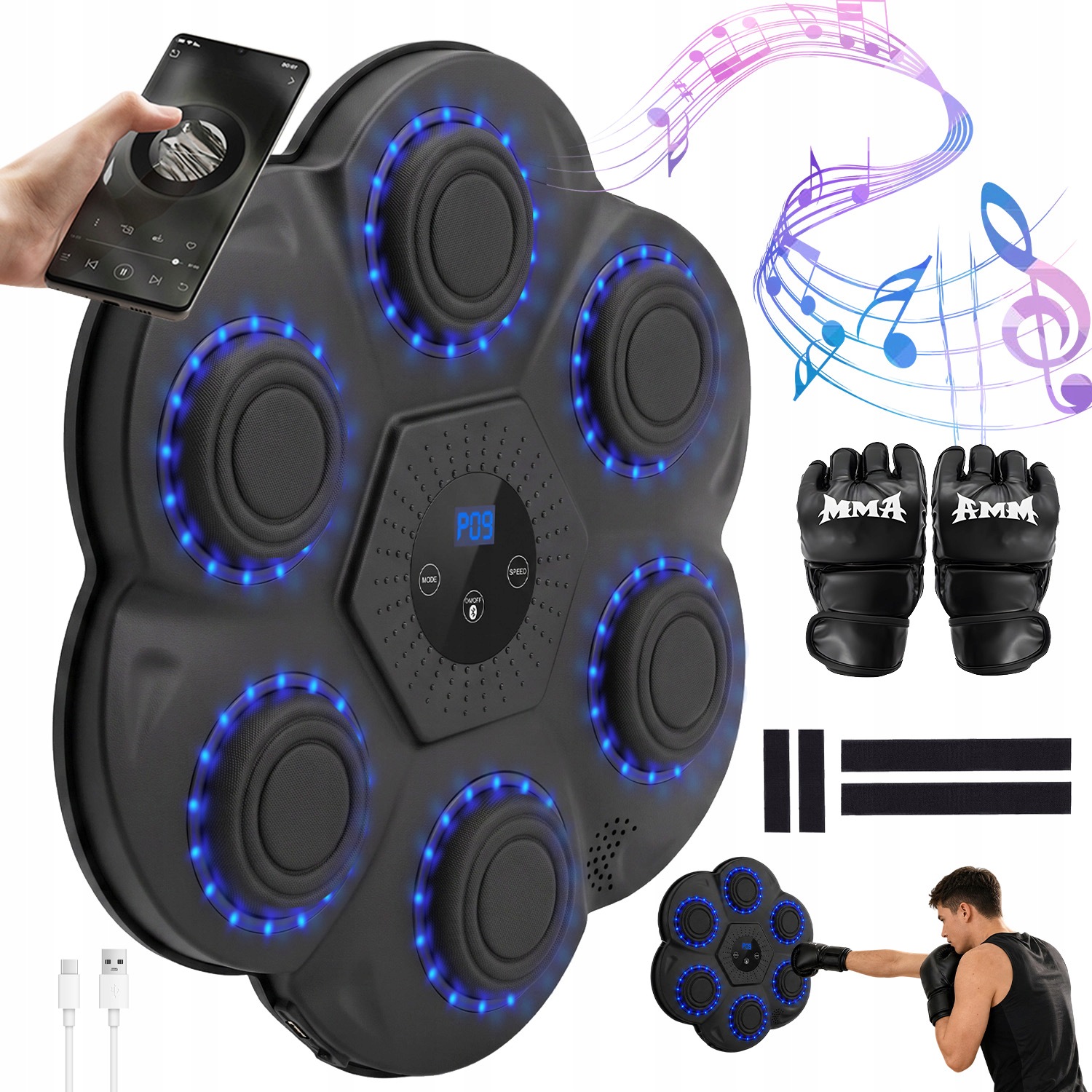 Hudební Bluetooth Boxovací Boxerský Stroj S 18 Rychlostmi