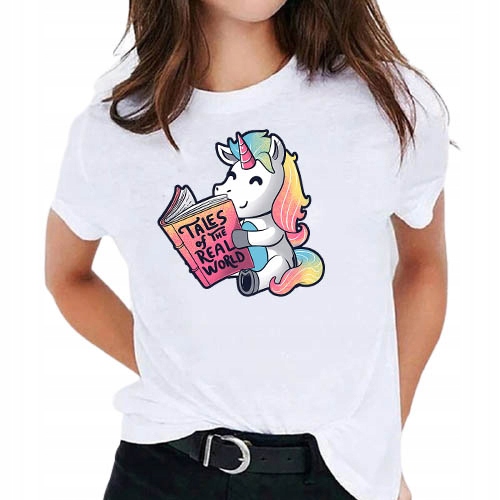 

Koszulka T-shirt Damski S Biały Wzór Unicorn 01