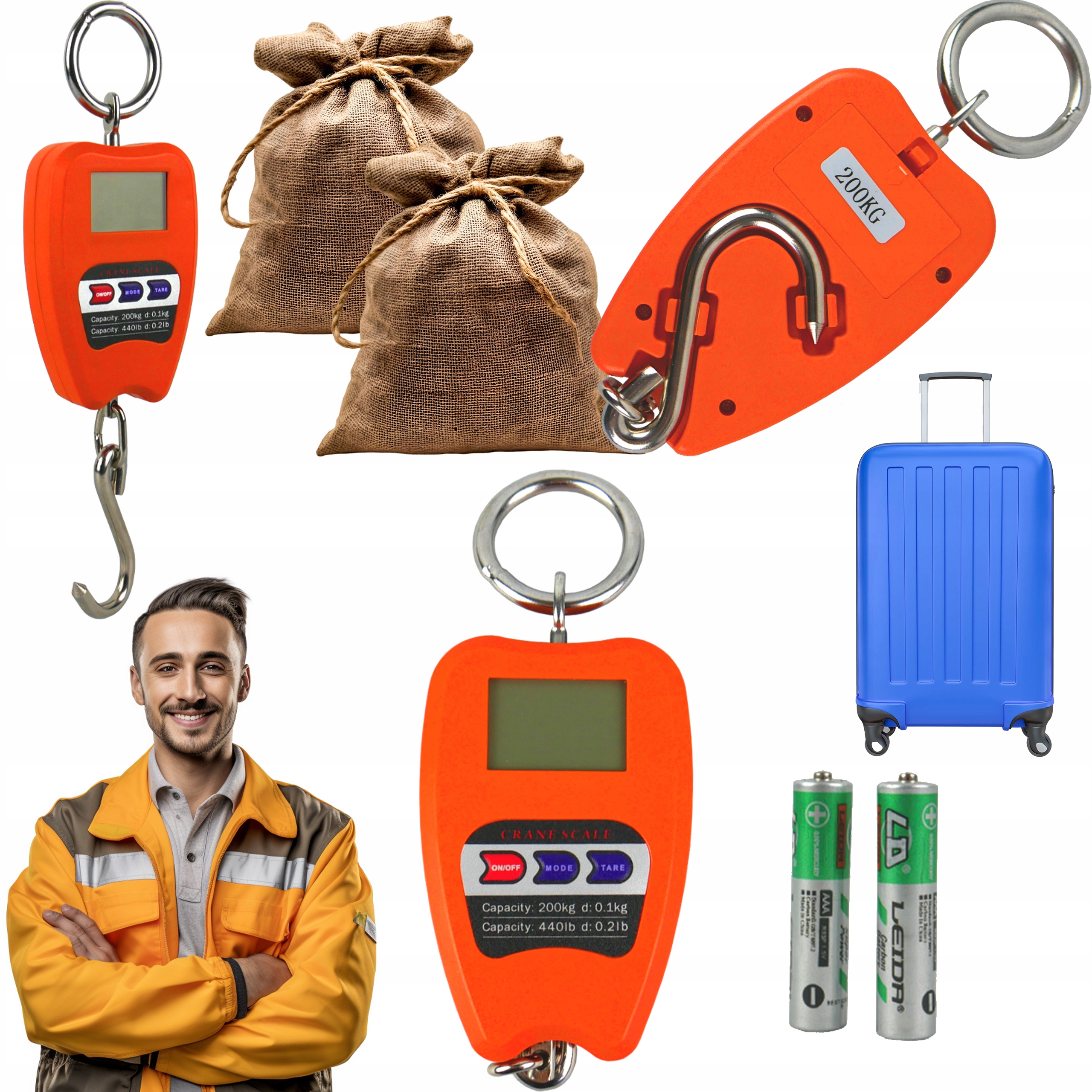 Závěsná Kapesní Rybářská Váha Na Zavazadla Do 200 Kg Na Baterie