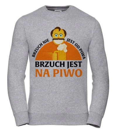 Pánská Mikina Břicho není od piva Xs Šedá Dárek pro chlapa, chlapce Dl