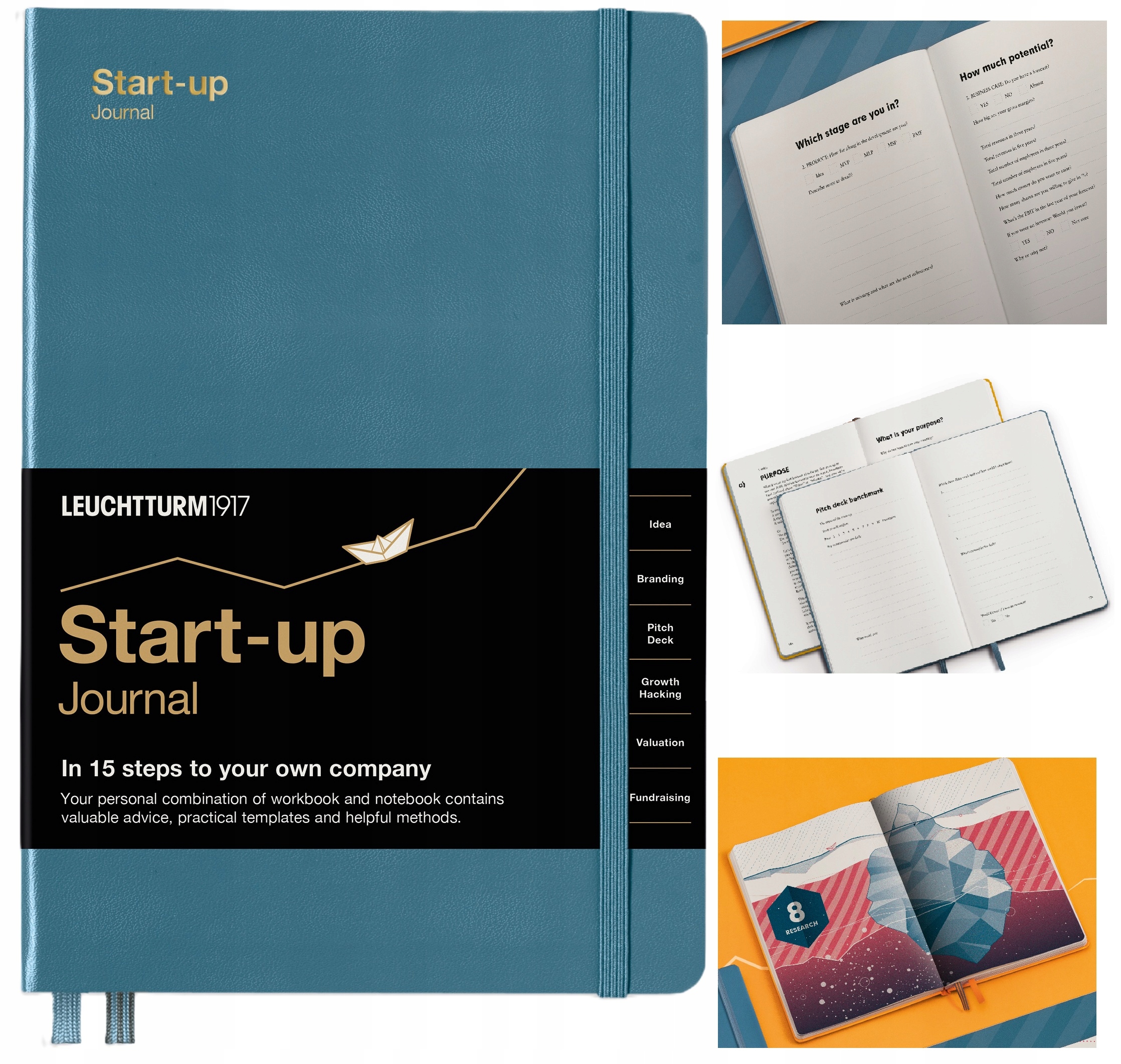 LEUCHTTURM1917 Notatnik notes planer biznesu Start-Up Journal A5 Stone Blue