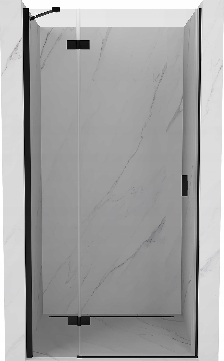 Mexen Mist-h Drzwi Prysznicowe Uchylne Lewe 85 CM Transparent Czarne