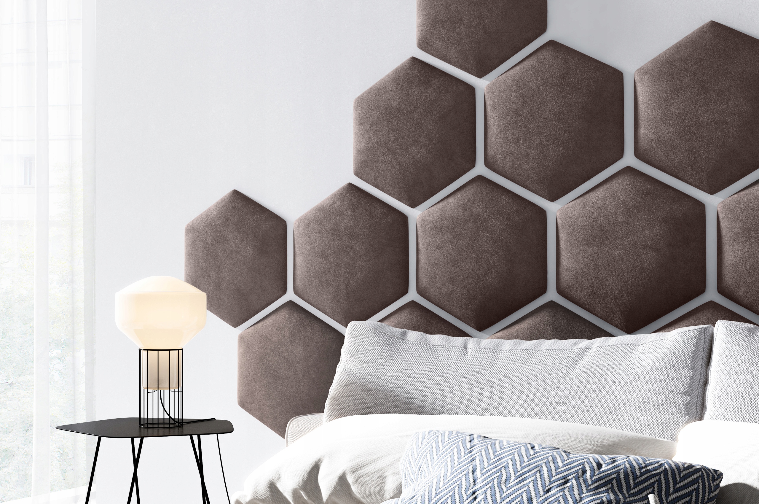 

Panele dekoracyjne ścienne Heksagon do salonu