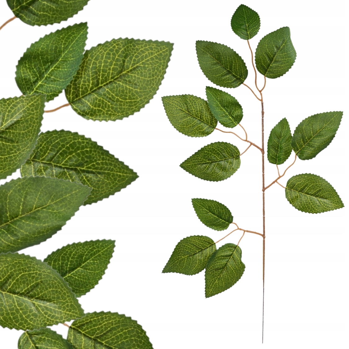 LIŚCIE SZTUCZNA GAŁĄZKA WYPEŁNIACZ LIŚCIE RÓŻY DODATEK DO BUKIETÓW ZIELONE