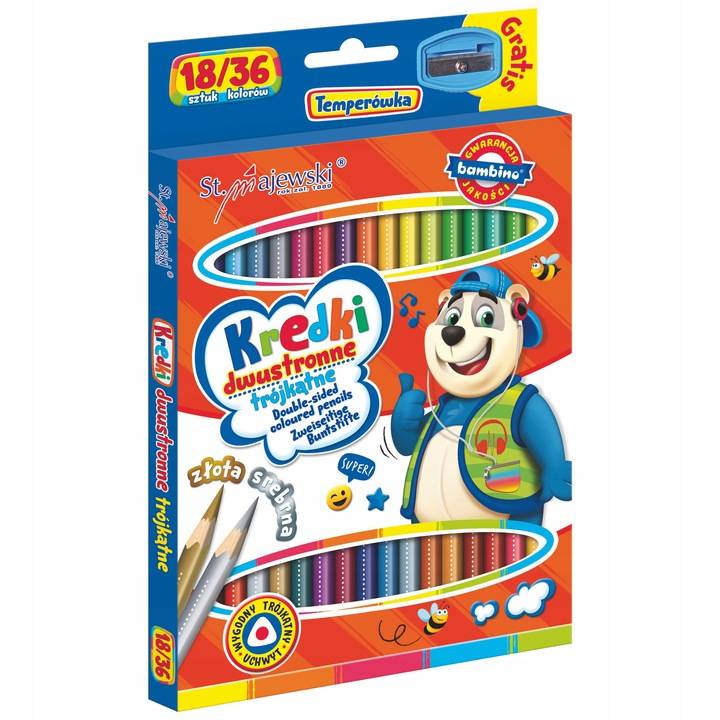 kredki trójkątne 18 kolorów BAMBINO — 9