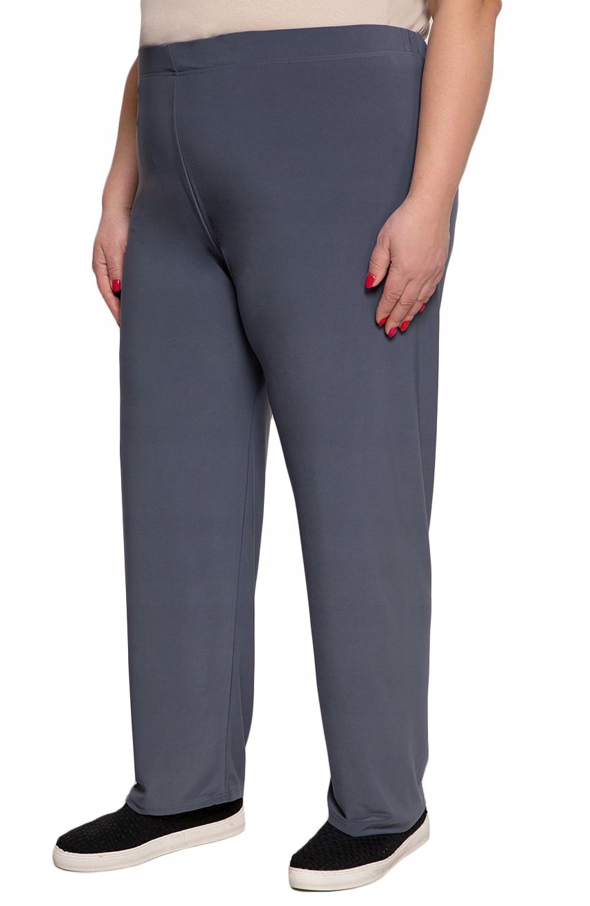 Šedé kalhoty z splývavého úpletu 52/54