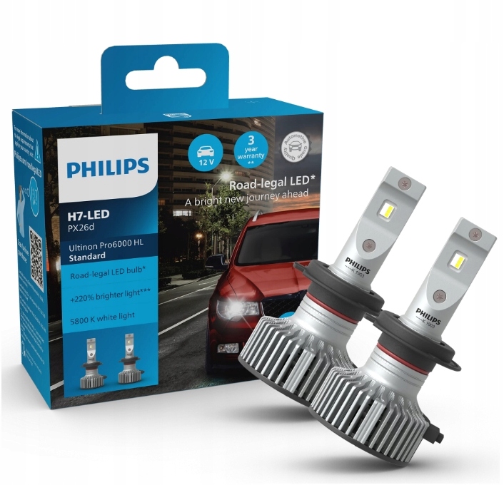 Philips Żarówki Led H7-LED Ultinon Pro6000 Hl Standard 5800K