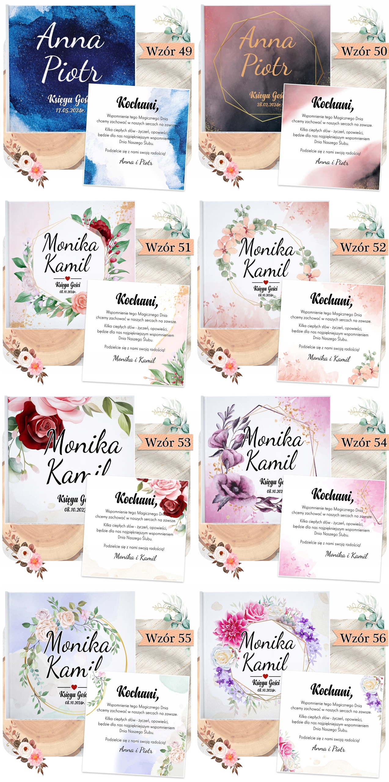 KSIĘGA GOŚCI NA ŚLUB WESELE - TWARDA OPRAWA Płeć uniseks