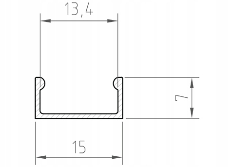 PROFIL ALUMINIOWY LED BIAŁY NATYNKOWY KLOSZ TRANSPARENTNY PŁASKI 2 METRY Typ profil do LED