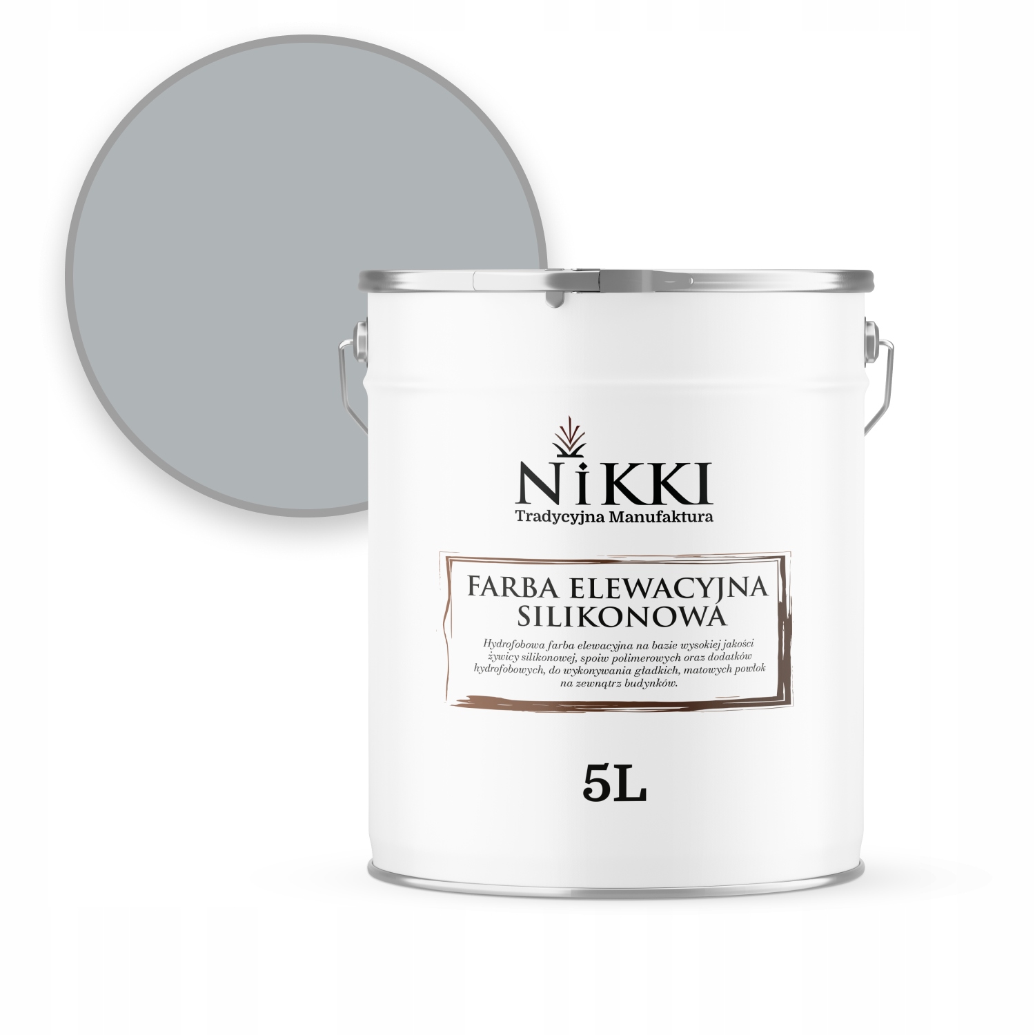 Fasádna Farba Silikónová 5 L Šedá Svetlá S Modrým F253 Uv
