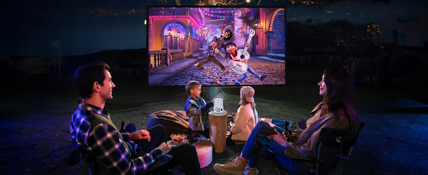 MINI PRZENOŚNY PROJEKTOR 4K HD, ANDROID 11, WI-FI 6, BT 5.0 Kolor biały