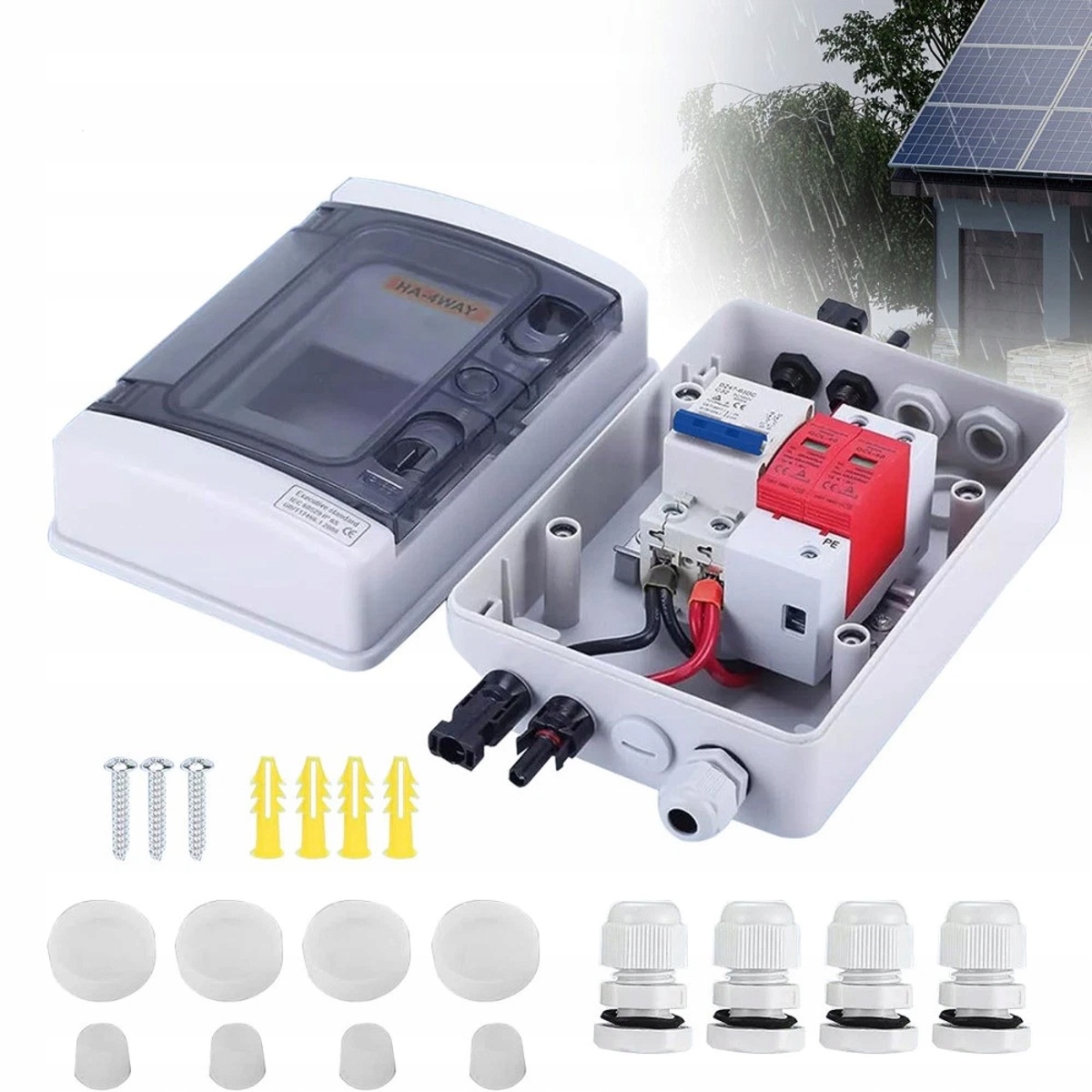 Rozdzielnica Pv Bezpiecznik Fotowoltaika 1000V DC Z Ochroną Przeciwprzepięc