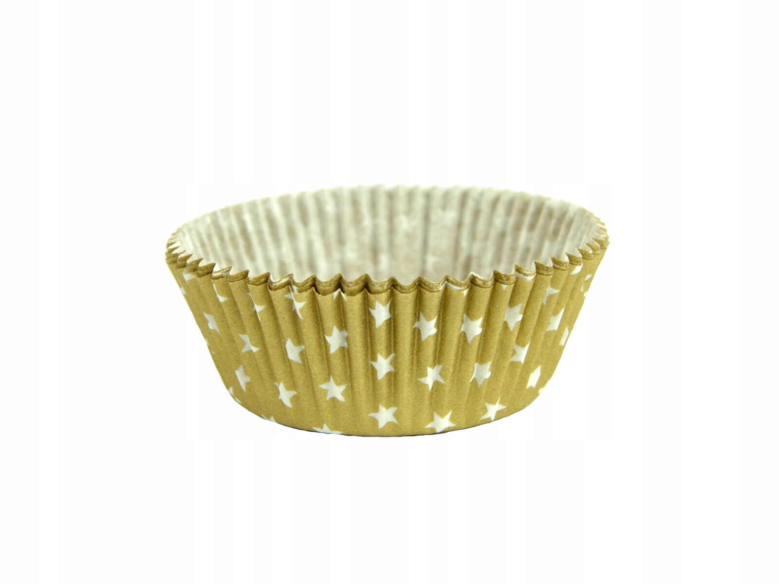 foremki papierowe 60szt. do muffinek 50x25mm ZŁOTE W GWIAZDKI | 23-33 — 5