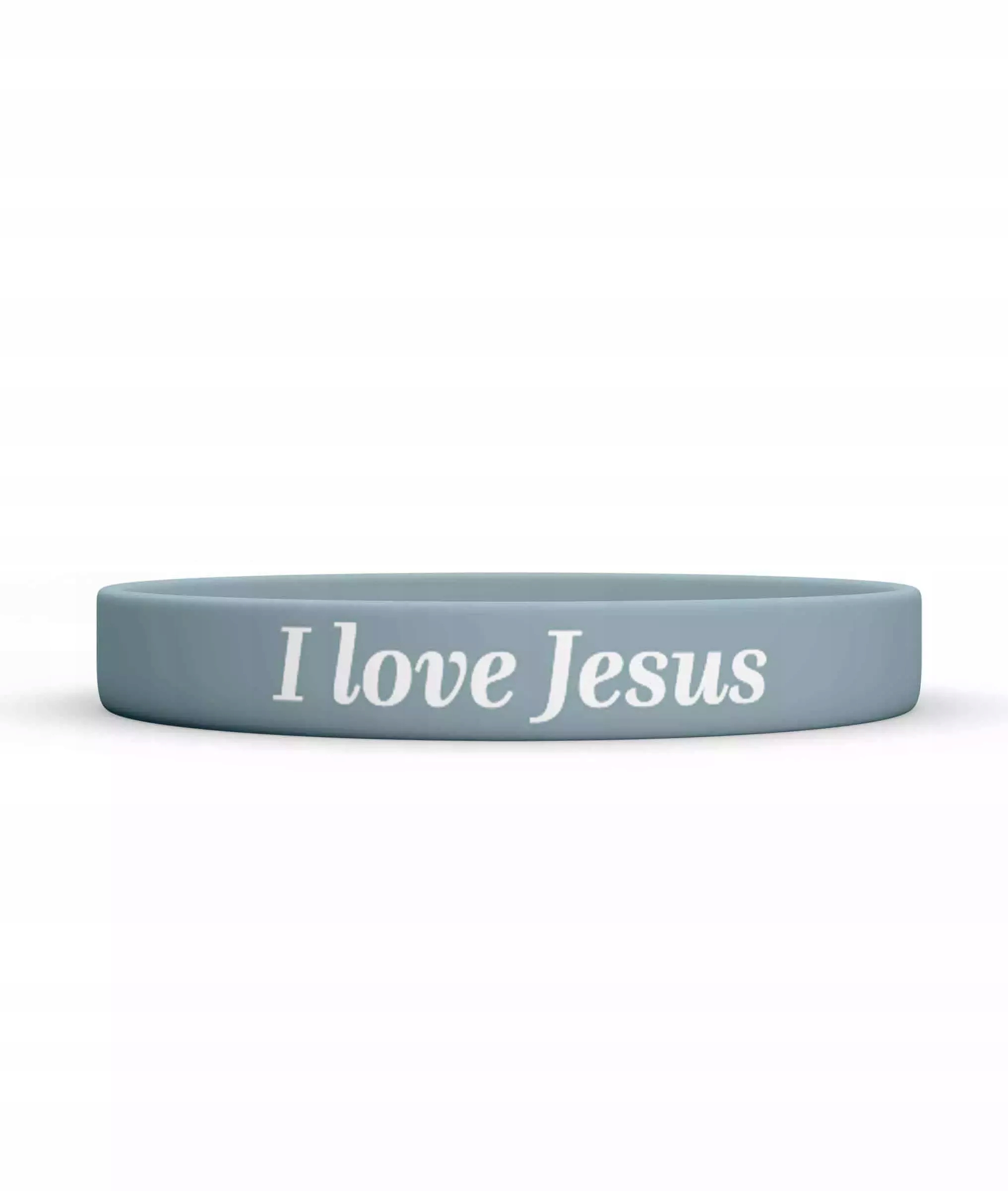 Opaska silikonowa. I love Jesus, niebieska