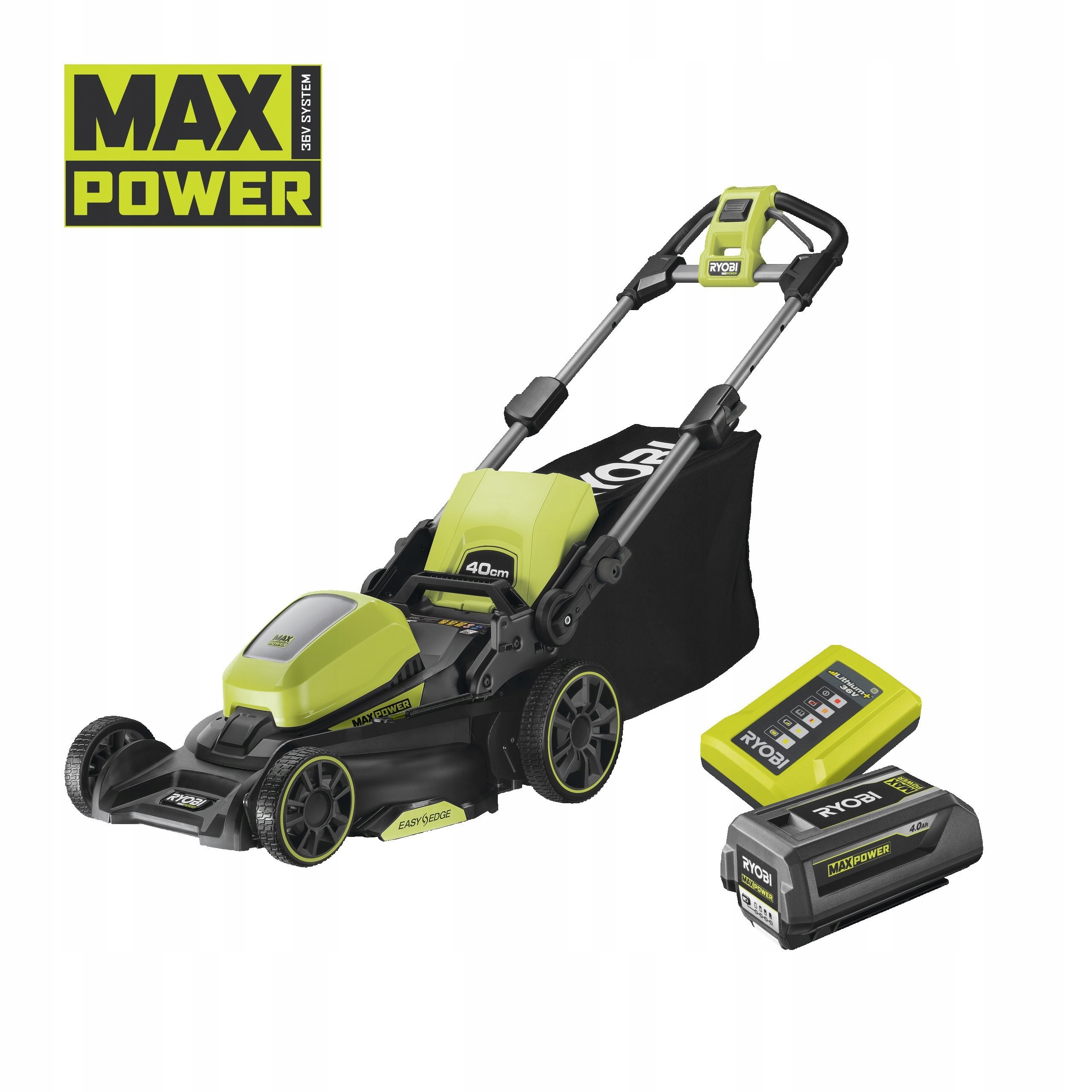 Ryobi RY36LM40A-140 36V bezuhlíková sekačka na trávu šířka záběru 40cm