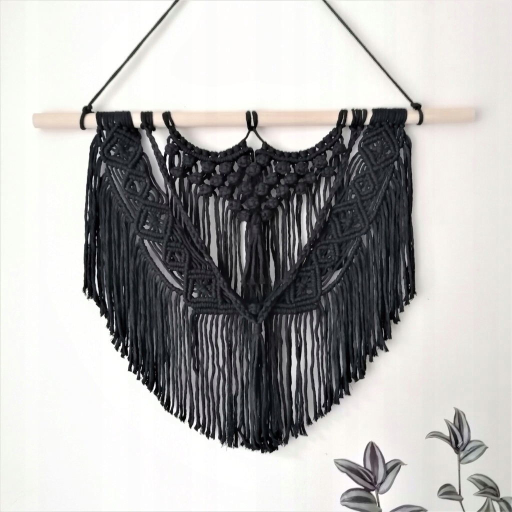 WŁÓCZKA AKRYLOWA SZNUREK DO MAKRAMY MAKRAMA Kolor czerń