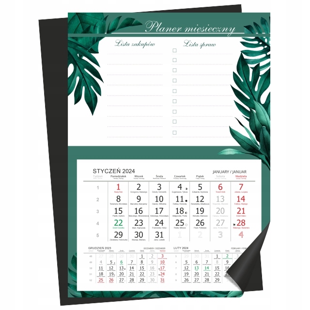 KALENDARZ PLANER MAGNETYCZNY A3 magnes pionowy