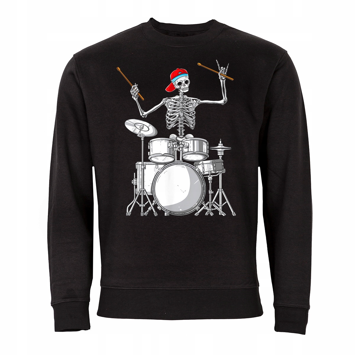

Czarna Bluza Muzyczna Dla Muzyka Skeleton Perkusja