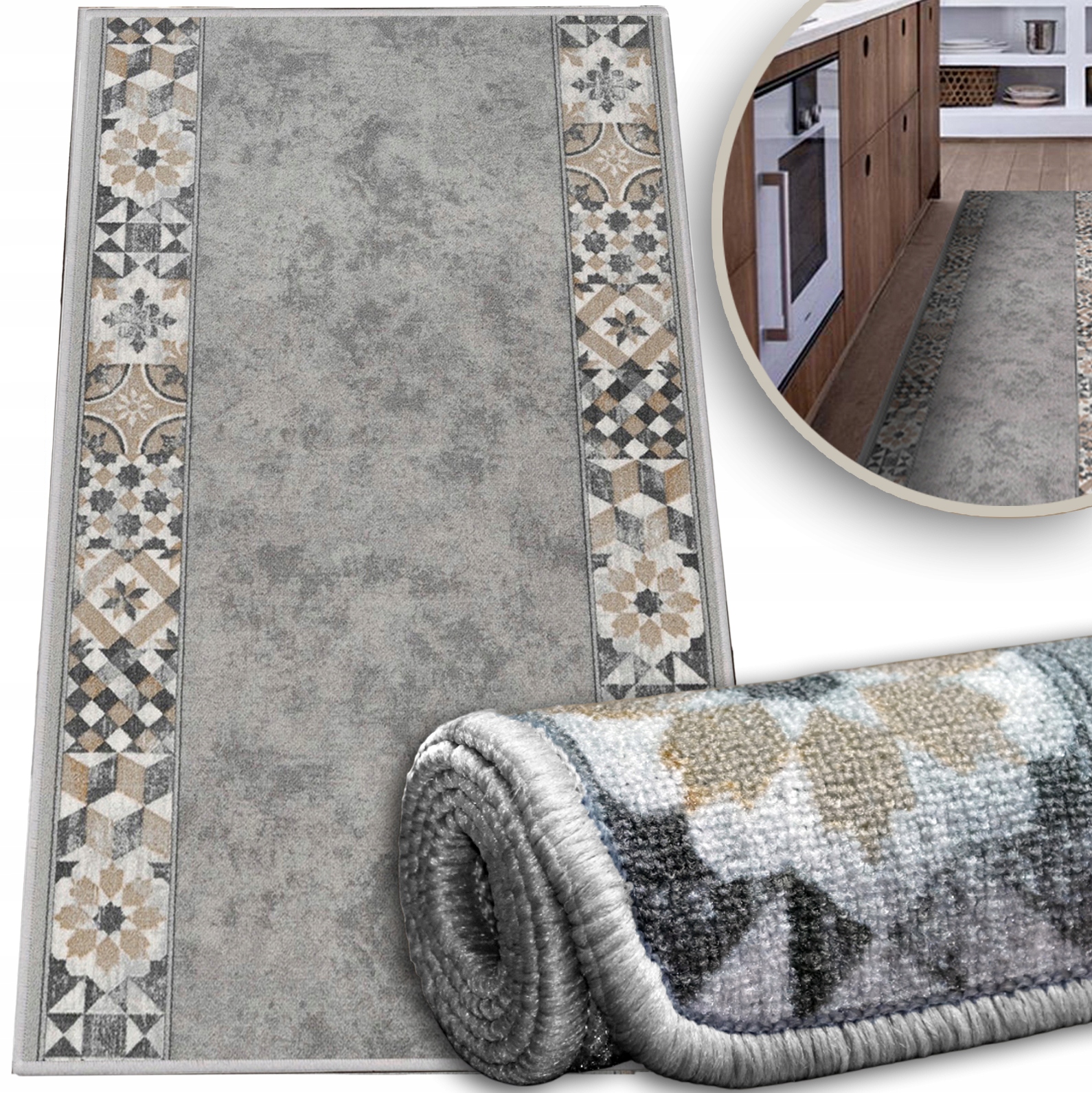 Koberec Měkký Koberec Protiskluzový Univerzální Dekorativní 80 x 300 cm