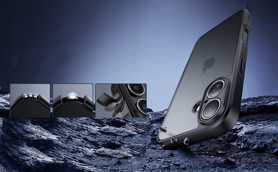 Etui do iPHONE 16 + 2x SZKŁO WZMACNIANE do MagSafe PREMIUM CASE MATOWE 360° Typ plecki