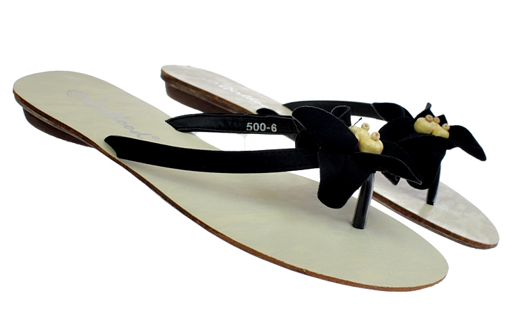 KLAPKI JAPONKI CZARNE BUTY DAMSKIE KWIAT 5383 roz. 37