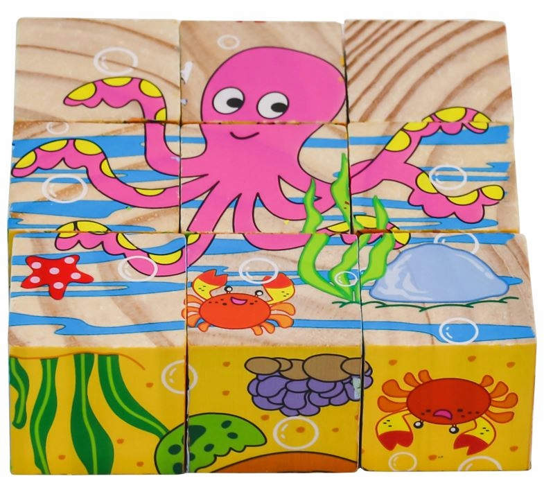 

Edukacyjne Drewniane Klocki Puzzle Układanka