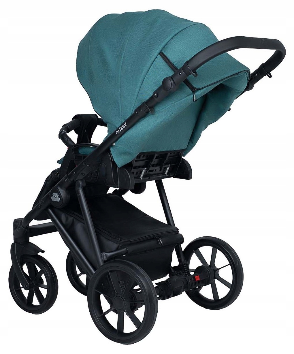 Vestin Black Wózek dziecięcy wielofunkcyjny 2w1+ECO Skóra Rodzaj kół Żelowe