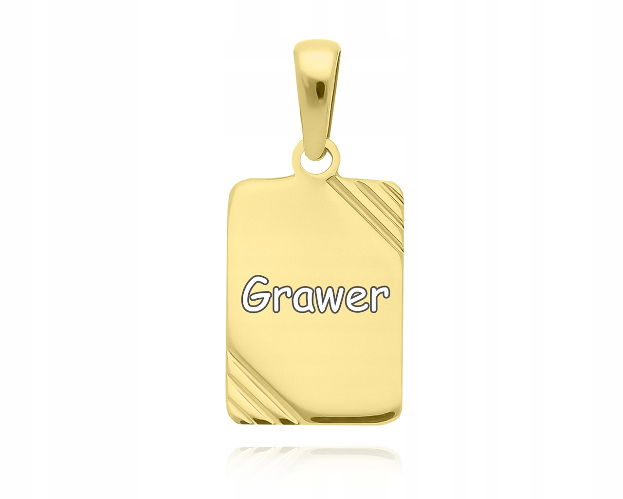 Zlatý přívěsek 585 plech gravírování přívěsek pro muže