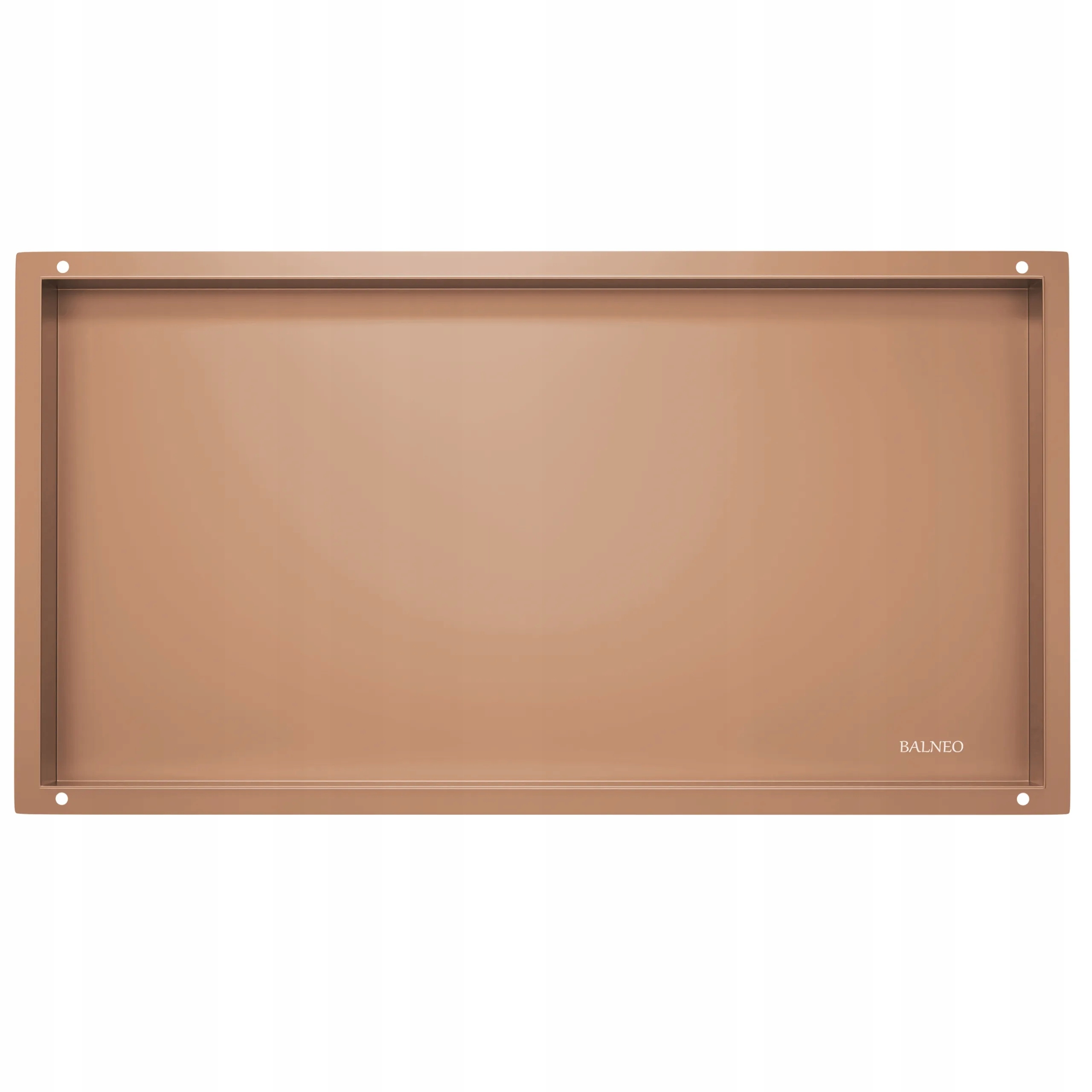 Medená výklenková polica 60x30x10 cm Wall-box No Rim, nerezová oceľ