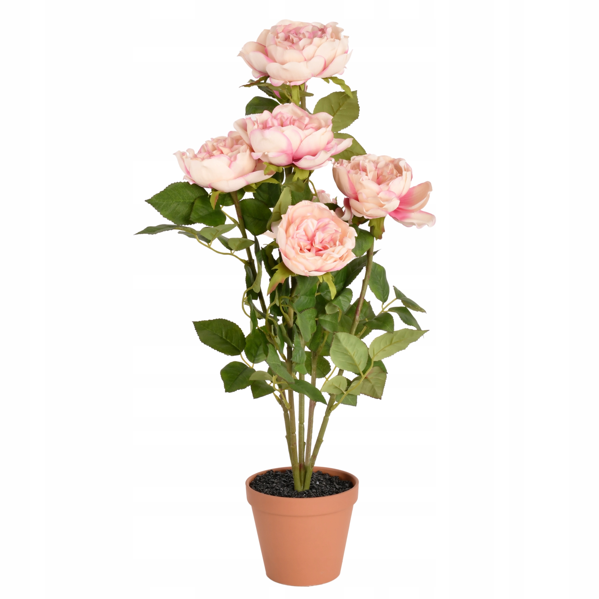 Umělá růže v květináči umělé květy 62 cm béžová růžová mix barev