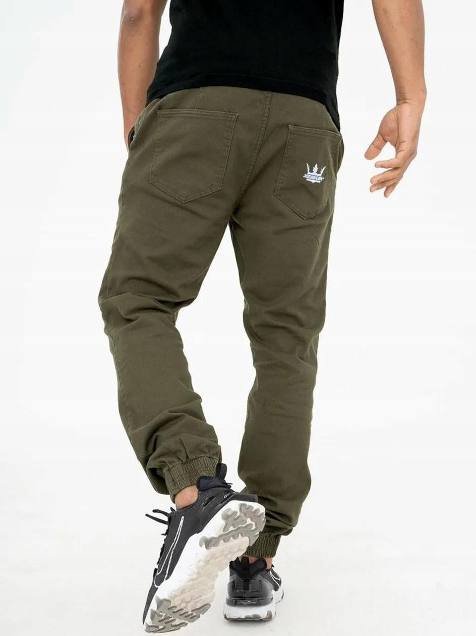 Látkové kalhoty Jogger se stahovací šňůrkou Jigga Wear Korona Olivová L