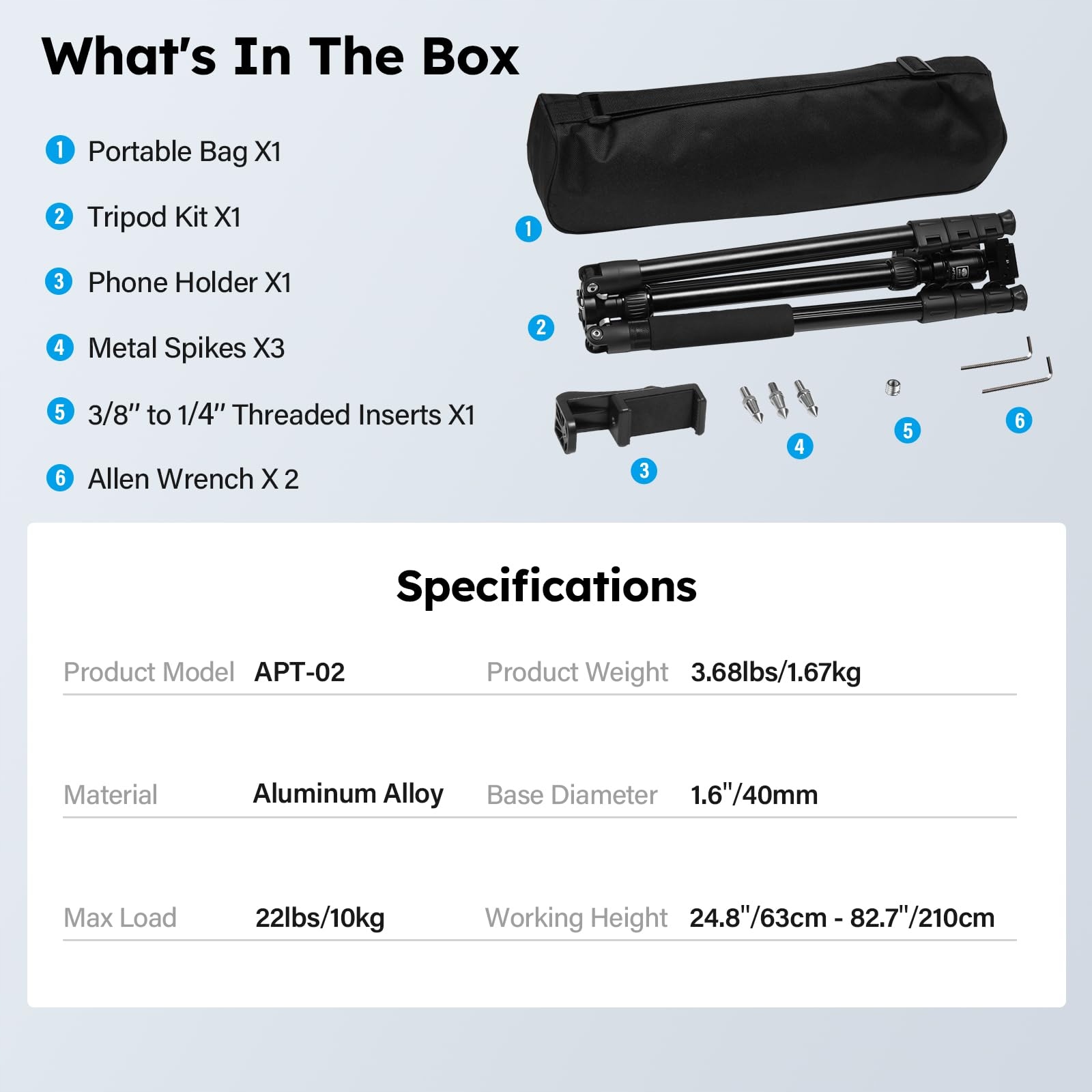 SIRUI APT02 2-in-1 Tripod Monopod 200cm 360° Head 10kg DSLR Smartphones — miniatura 9