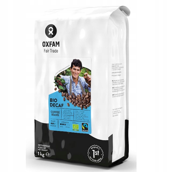 Levně Oxfam Bezkofeinová arabica/robustní Káva z fair trade bio 1 kg