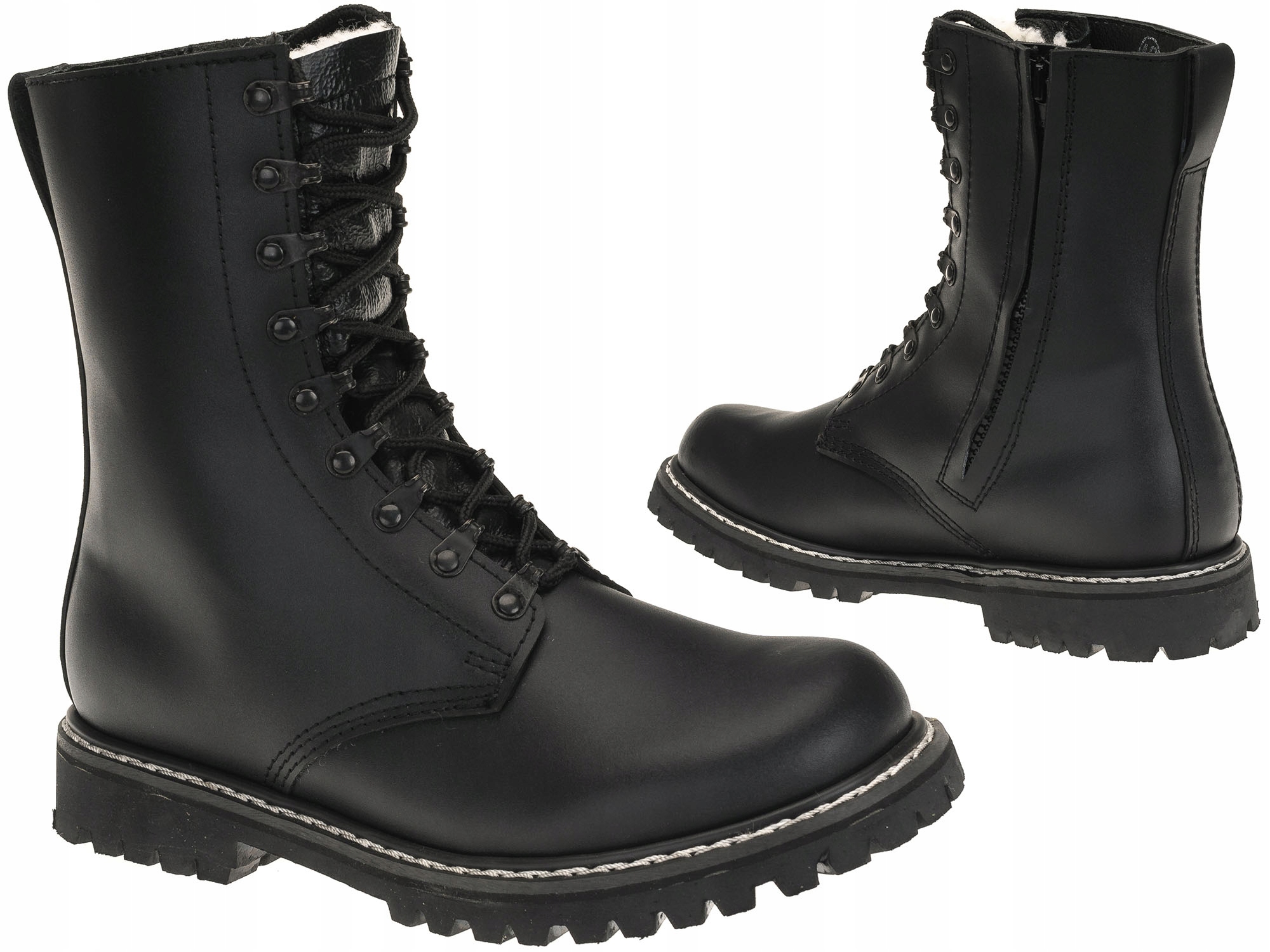 Zimowe Ocieplane Buty Wojskowe Bw z Zamkiem 45
