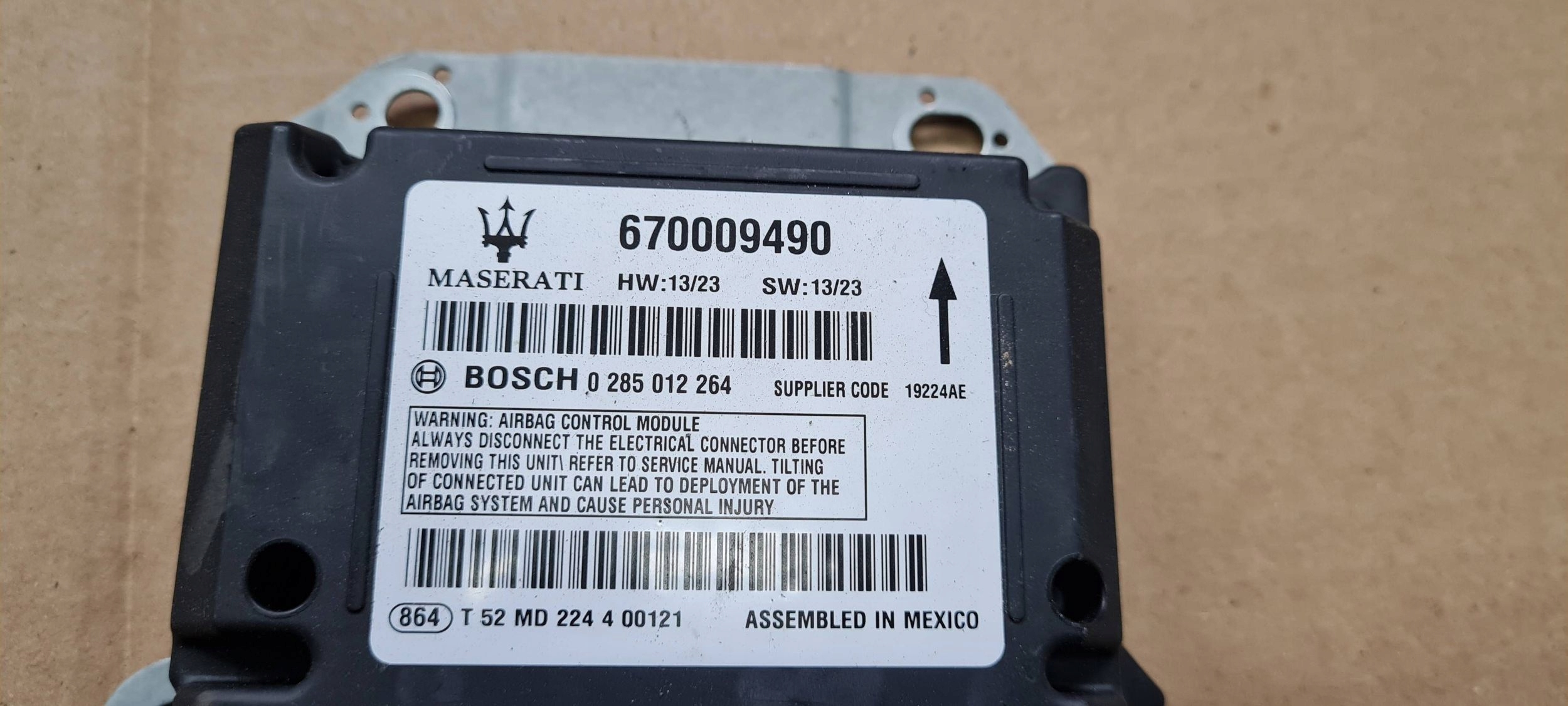 Maserati Quattroporte VI module control unit SENSOR airbag 670009490