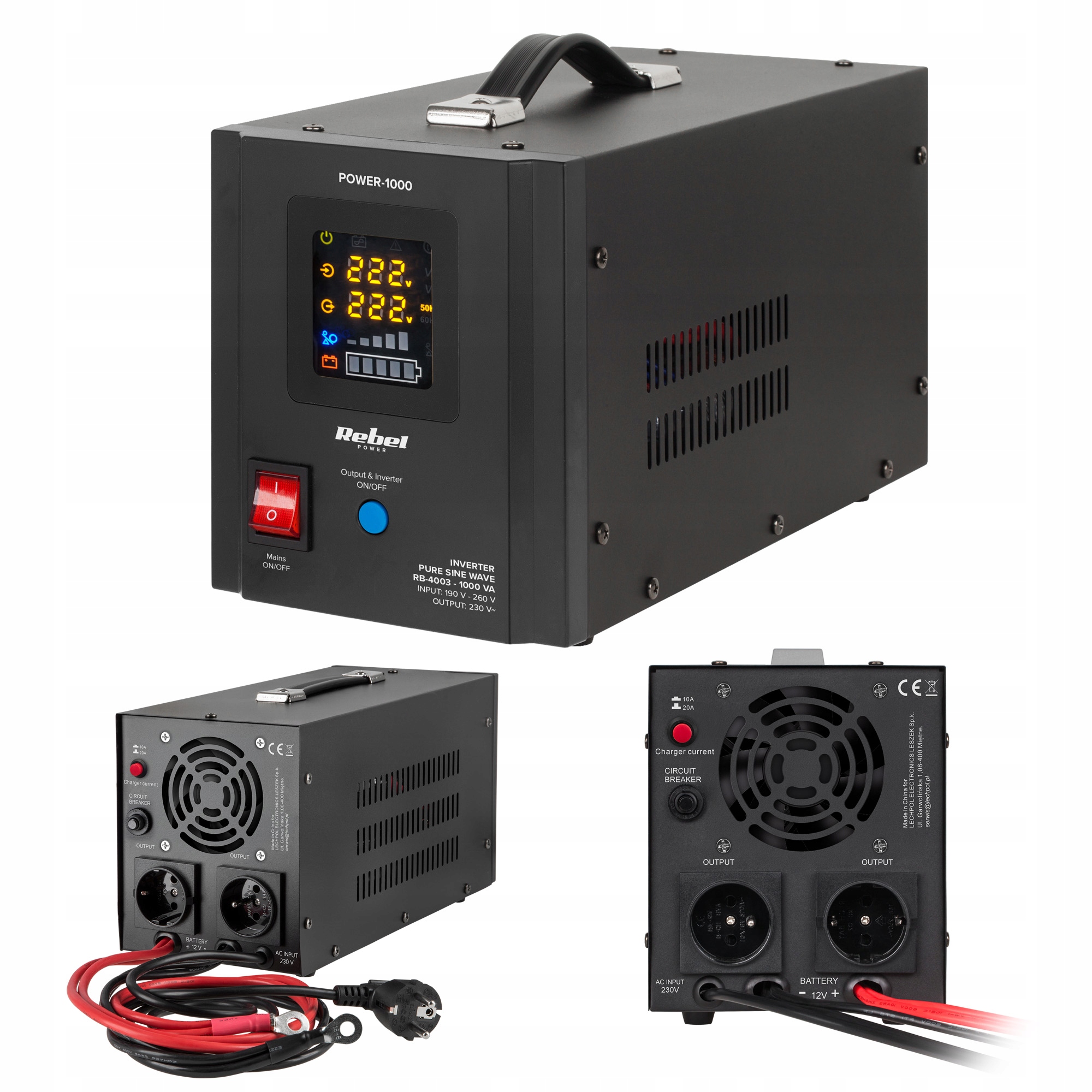 Záložní zdroj Ups Rebel Power 1000 12V/230V 1000VA/700W