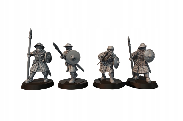 14th Century Scots with Spear and Shield - 4 Pozy