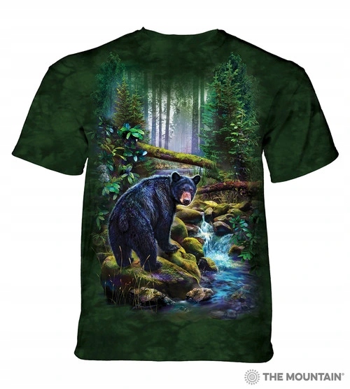 Pánske batikované tričko The Mountain Black Bear Forest zelená XL