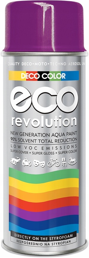 Farba lakier spray Eco Revolution Fuksja RAL4006 połysk Eko