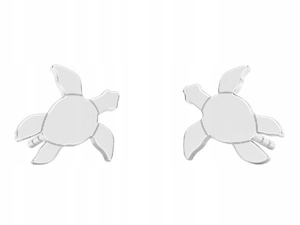 

Żółwie morskie srebrne kolczyki Żółwik żółw wodny