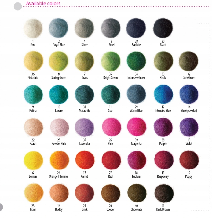 ШАРИКИ ВОЙЛОЧНЫЕ ВОЙЛОК 20мм, 2см