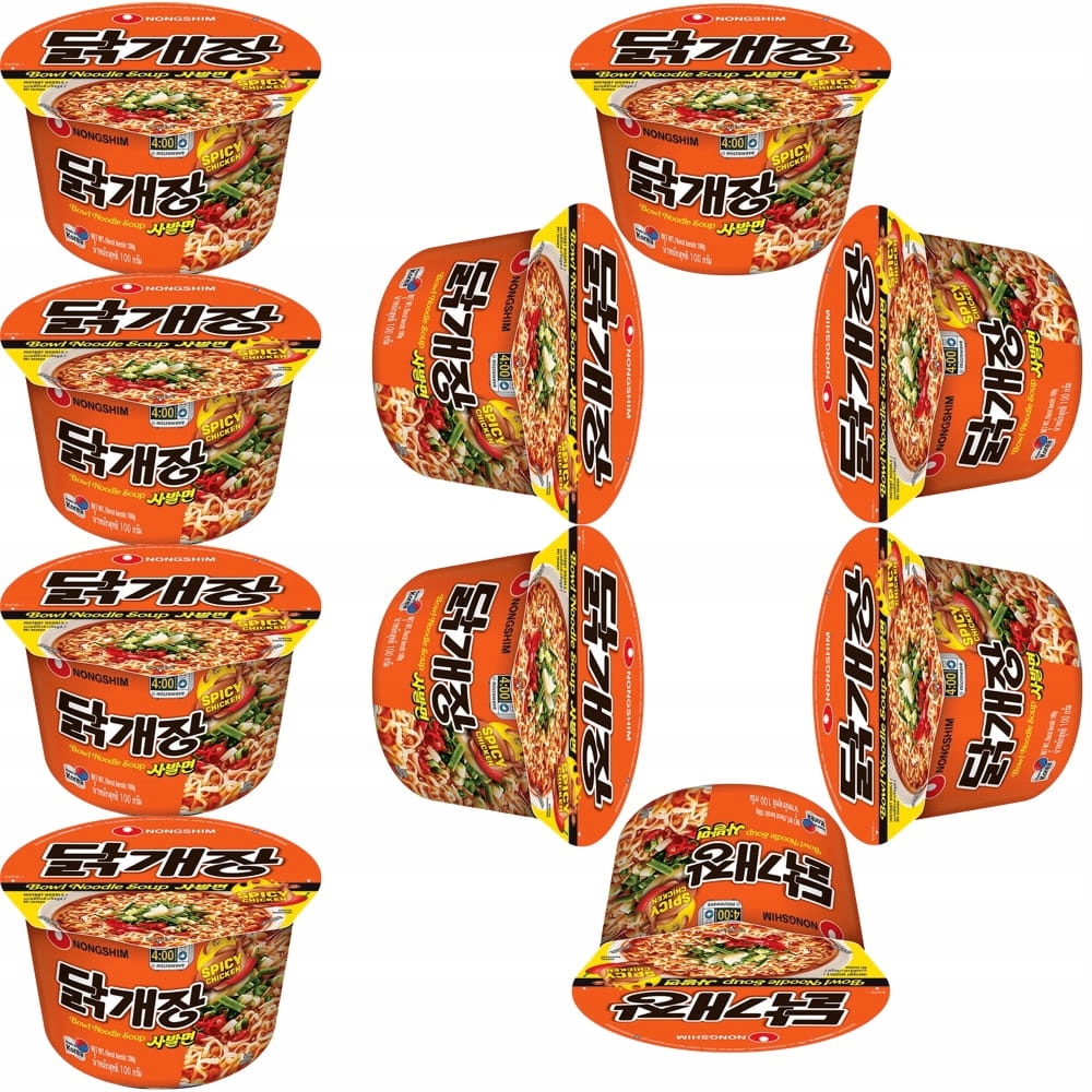 10x Koreańska Zupka Błyskawiczna Instant Ostry Kurczak Kubek 100g Nong Shim
