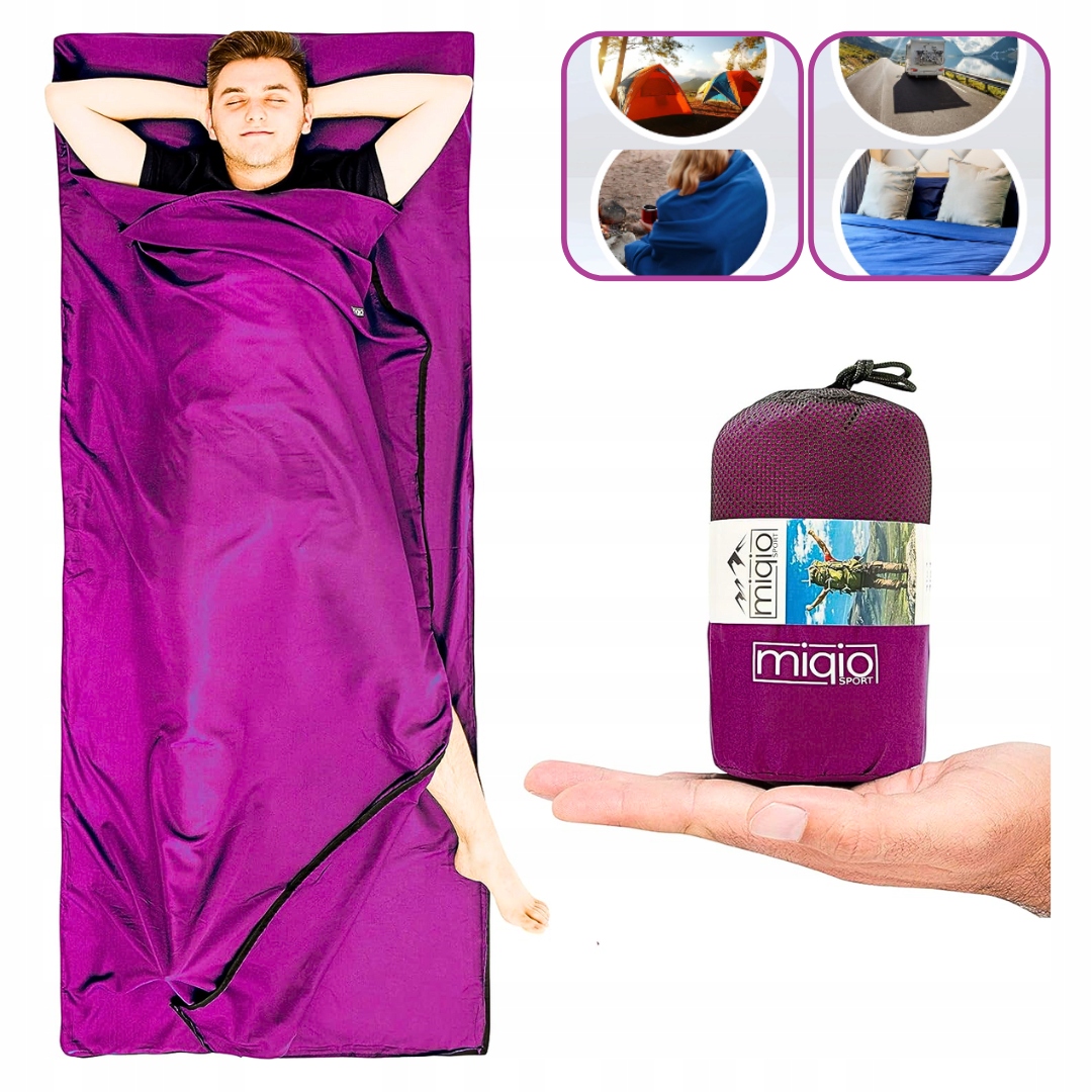 ŚPIWÓR TURYSTYCZNY LETNI, Z ZAMKIEM 220x90 - CIEPŁY, LEKKI, PODRÓŻNY, DUŻY