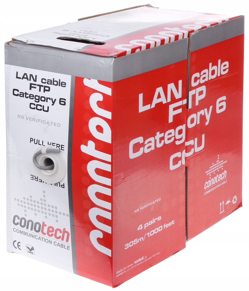Krútená dvojlinka FTP/K6/305M kat.6 Conotech [305 m]