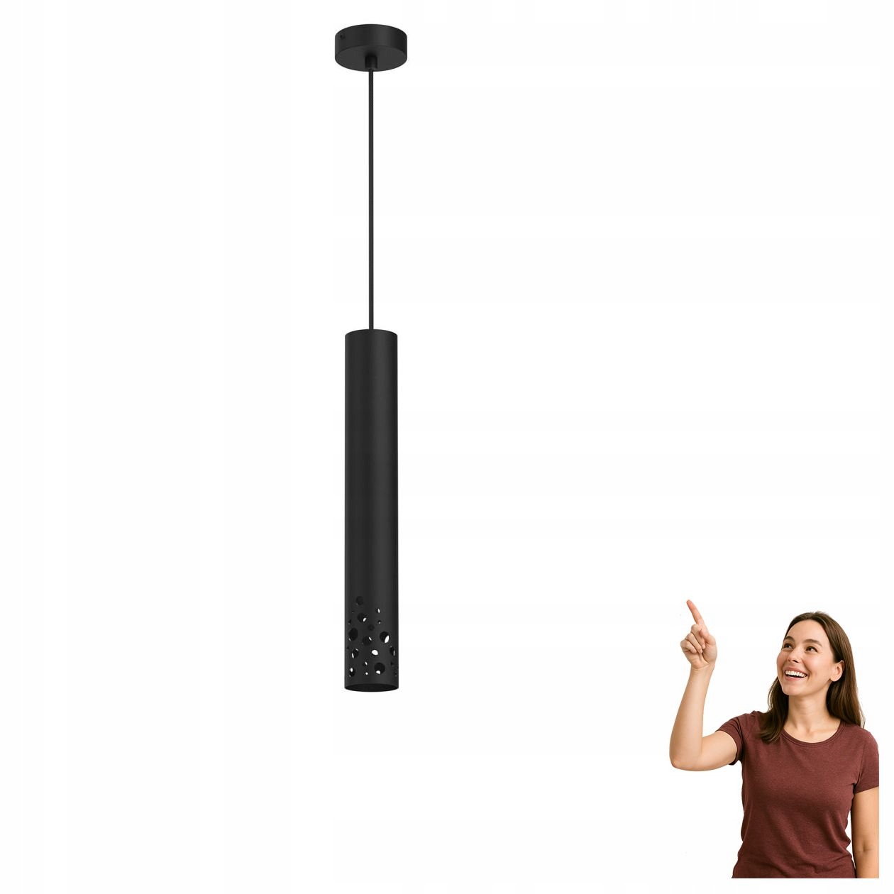 Černá závěsná lampa Tibia Buble 5721 Luminex