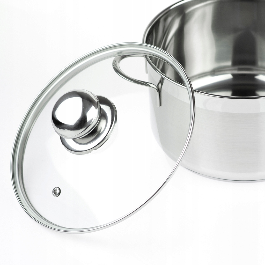 garnek 2,9l. ze stali nierdzewnej + szklana pokrywka fi-20 CITY — 3
