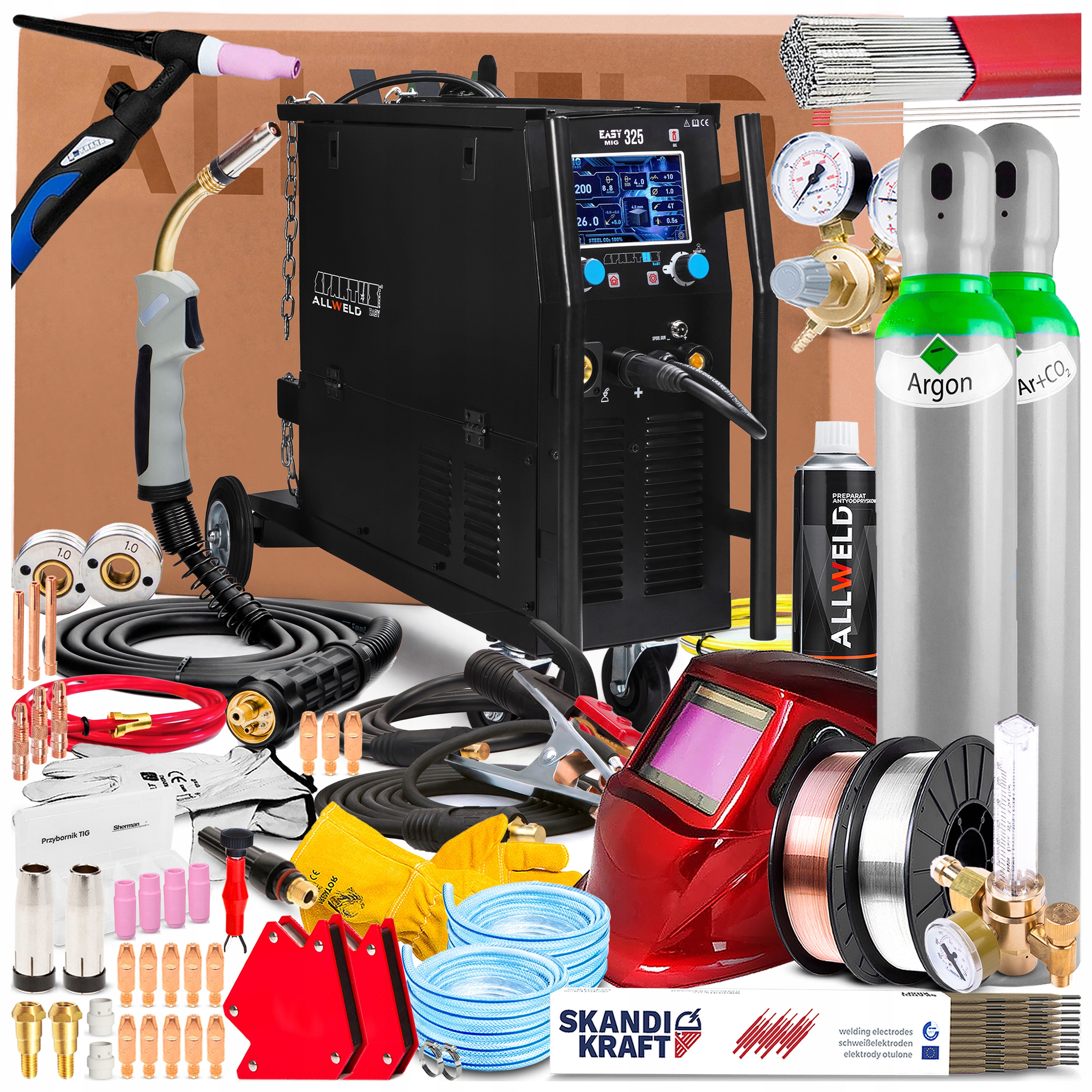 Spartus Easymig 325 400V 300A Synergie Tig Lift, Svařování Flux